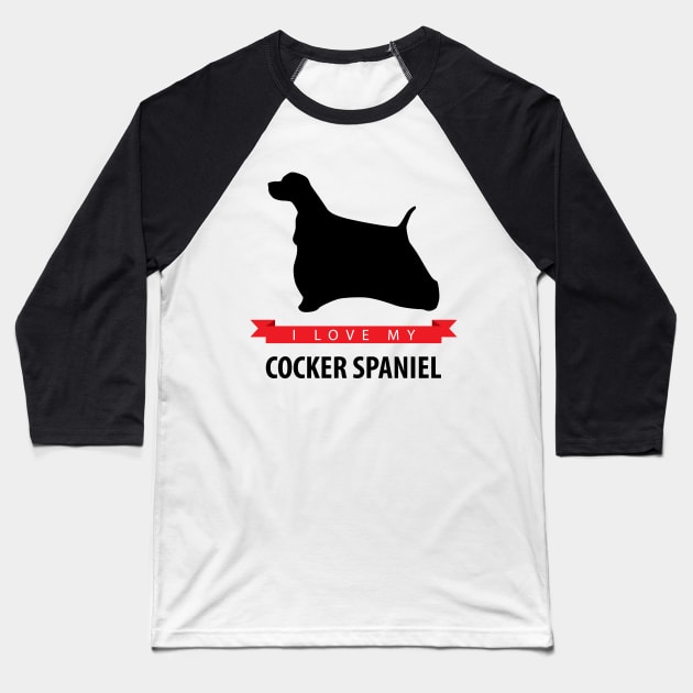 I Love My Cocker Spaniel Baseball T-Shirt by millersye